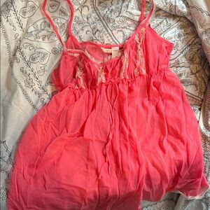 Victoria's Secret Coral Lace Trim Chemise